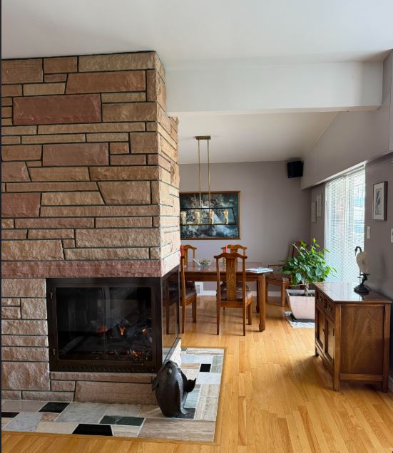 Sandstone fireplace