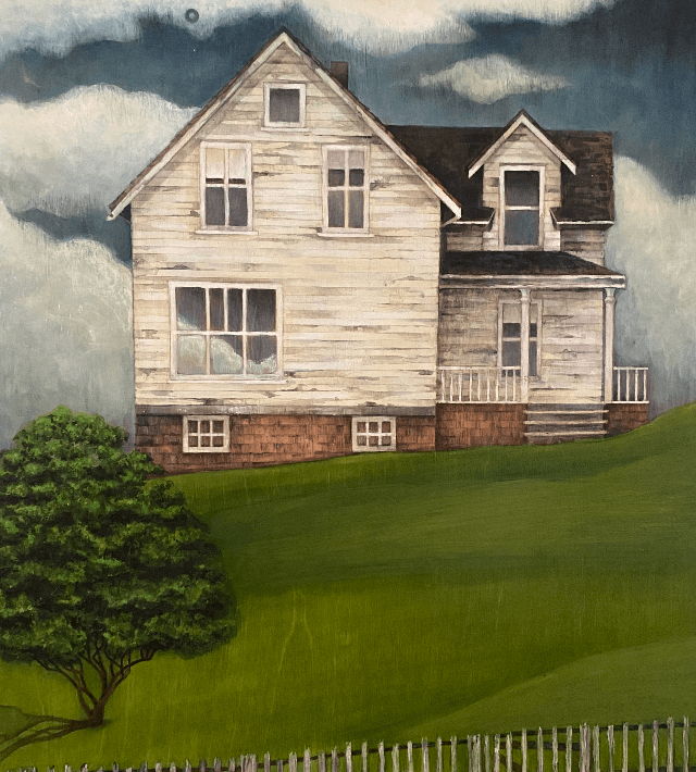 The Figg-Hoblyn House has intrigued many people over the decades and artist (and Heritage New West director) Jill Davy is one of them. Here is her painting of the home as it originally stood on the property.